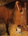 im Stall Pferd und Hund Edgar Degas